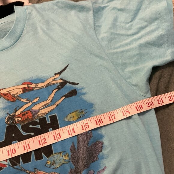 Vintage Splash Down Premier Cruise Lines Tshirt Blue Snorkling 80s Single Stitch - Picture 6 of 9